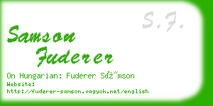 samson fuderer business card
